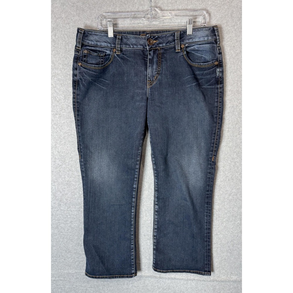 Silver Jeans Suki Jeans Womens 30 Blue Dark Wash Curvy Straight Stretch Denim